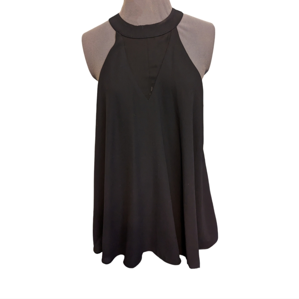 Sam Edelman halter neck draped tank, size Medium, Black